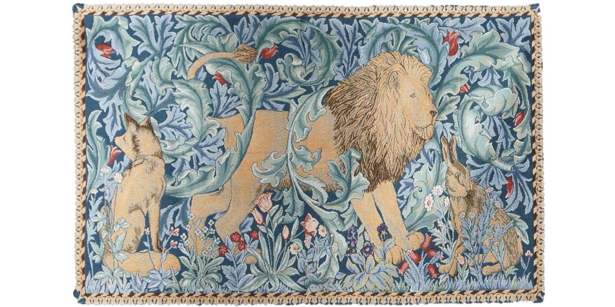 Gobelín Tapisserie "The Forest", lion, William Morris
